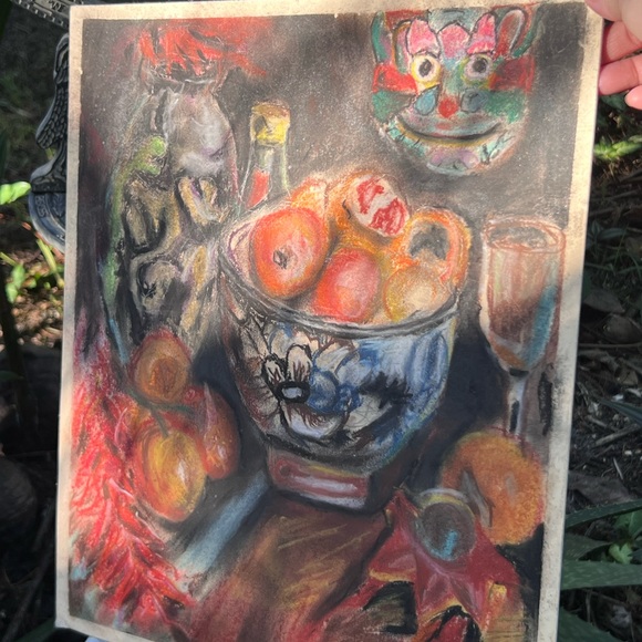 Amazing oil pastel by a 12 year old boy!! signed by artist - Picture 7 of 8